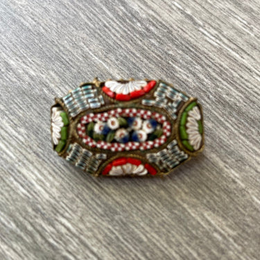 Italian Floral Micro Mosaic Oval Brooch Jewelry Bloomers and Frocks